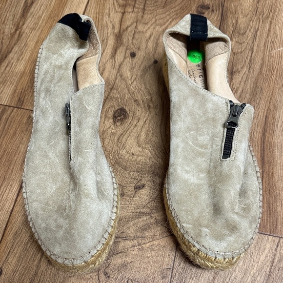 Eric Michael Shoes - Eric Michael Beige Suede Slip-On Shoes